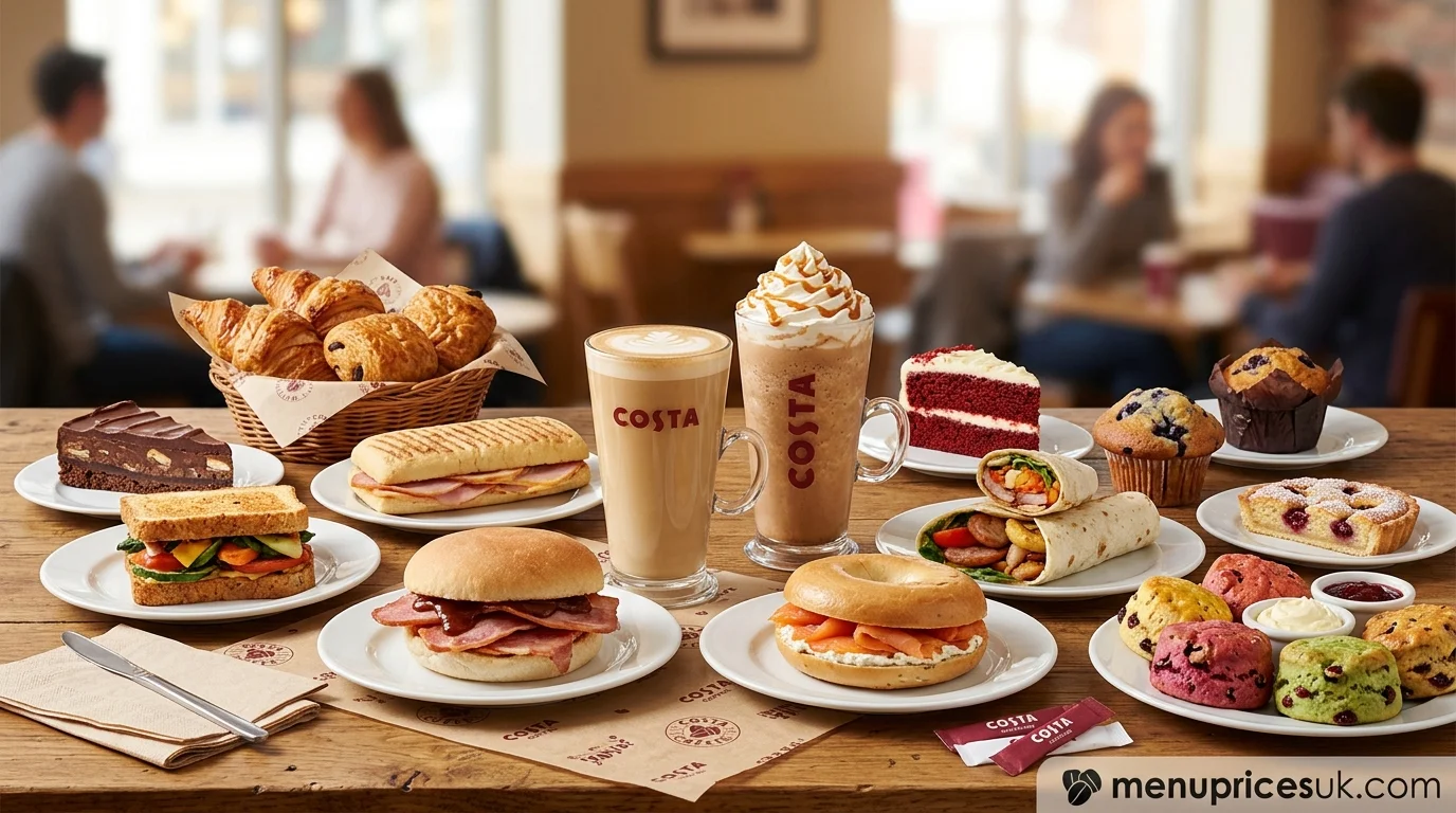 Costa Menu and Price List