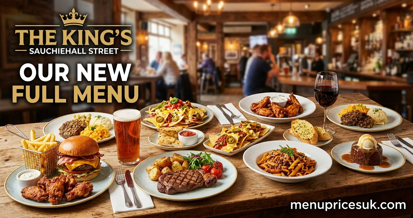 Kings Sauchiehall Street Menu