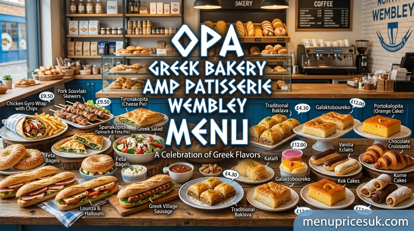 Opa Greek Bakery Amp Patisserie Wembley Menu