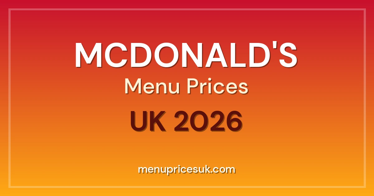 McDonald's Menu Prices UK 2026