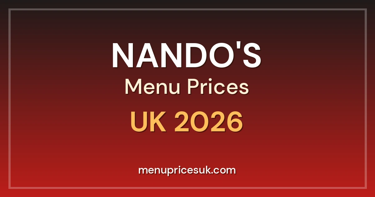 Nando's Menu Prices UK 2026