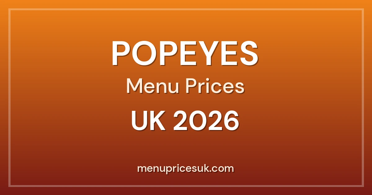 Popeyes Menu Prices UK 2026
